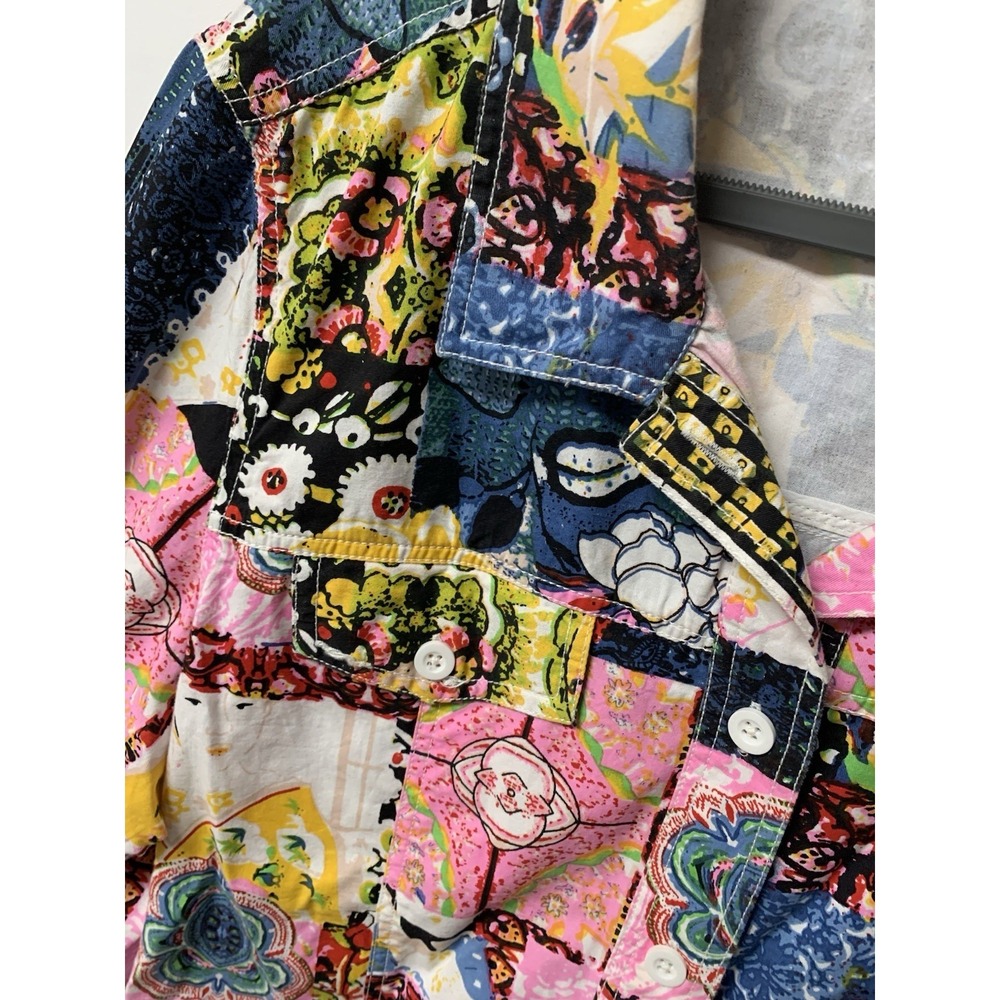 Serengeti Pink Multi Colorful Patchwork Women's Jacket Size 1X - Picture 3 of 12